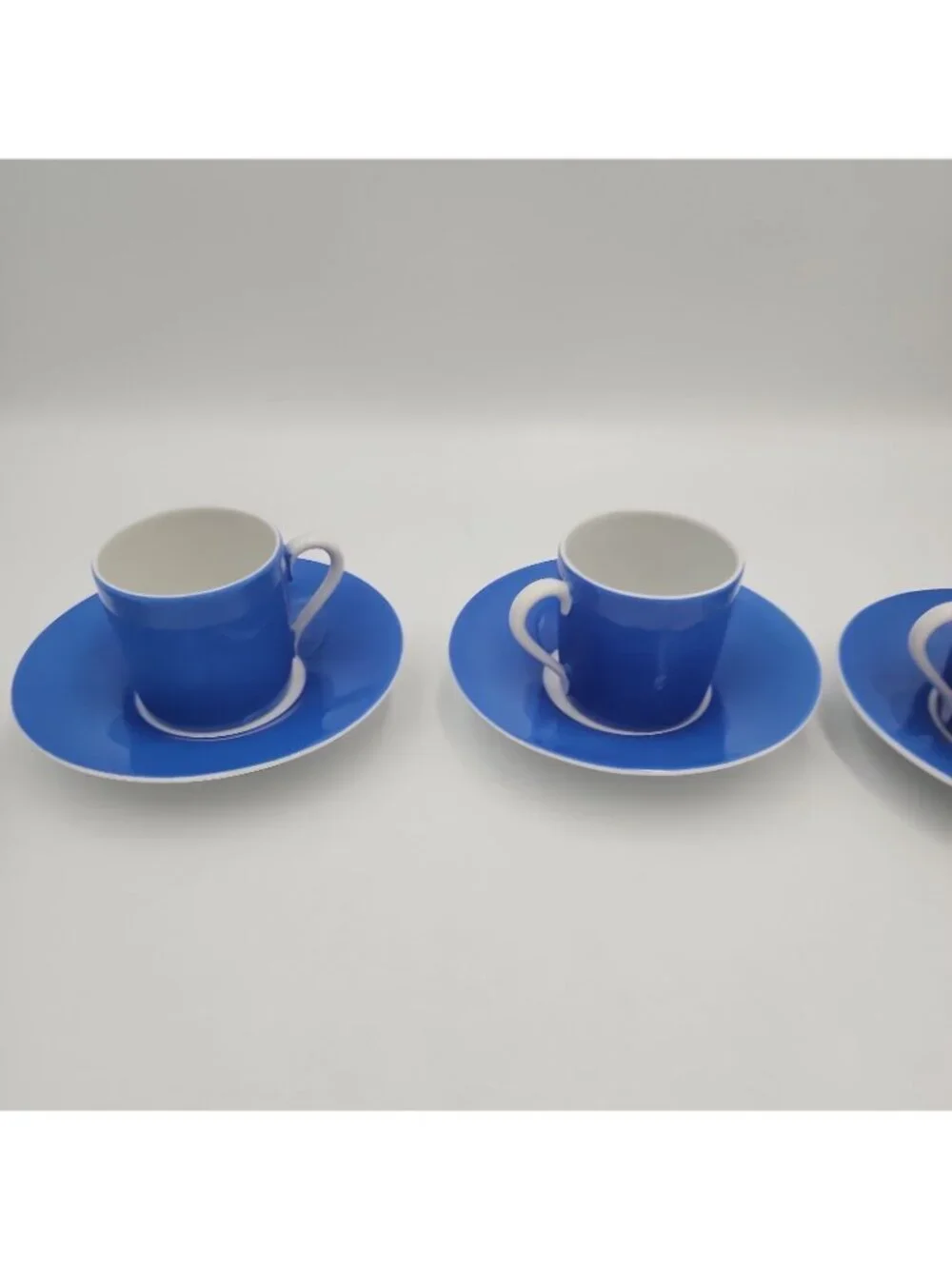 Art Deco-style Vintage Demitasse Cup and Saucer Royal Blue Set of 4 Bavaria
